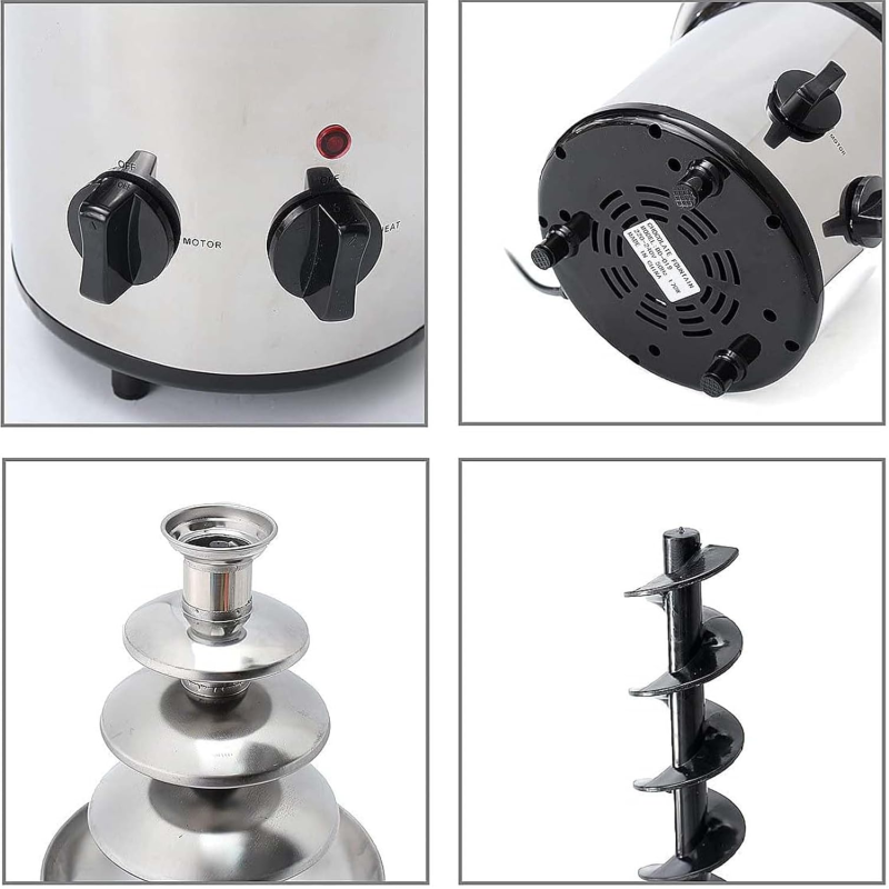 Comprar Fuente De Chocolate En Acero 4 Niveles en Electroshopy - Ángulo 2